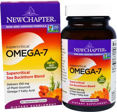 New Chapter, Supercritical Omega-7, 60 Veggie Caps ,المكملات الغذائية، أوميغا 7