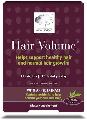 New Nordic US Inc, Hair Volume With Apple Extract, 30 Tablets ,الصحة، المرأة، مكملات الشعر، مكملات الأظافر، مكملات الجلد