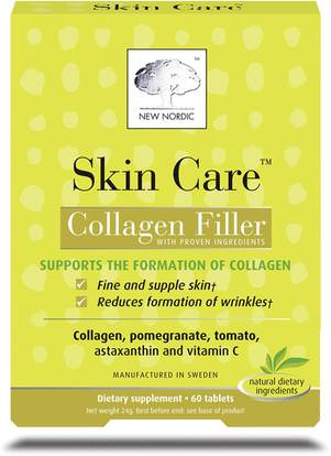 New Nordic US Inc, Skin Care, Collagen Filler, 60 Tablets ,الصحة، المرأة، الجلد