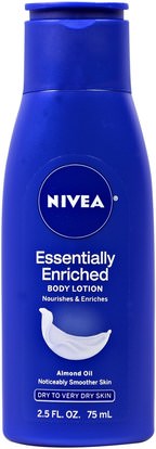Nivea, Essentially Enriched Body Lotion, Almond Oil, 2.5 fl oz (75 ml) ,حمام، الجمال، غسول الجسم