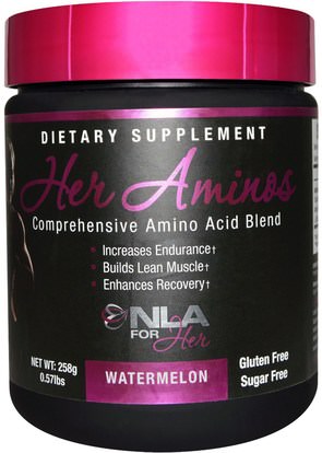 NLA for Her, Her Aminos, Comprehensive Amino Acid Blend, Watermelon, 0.57 lbs (258 g) ,والرياضة، والمنتجات الرياضية النسائية، والرياضة
