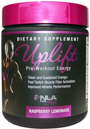 NLA for Her, Uplift, Pre Workout Energy, Raspberry Lemonade, 0.46 lbs (210 g) ,والرياضة، والمنتجات الرياضية النسائية، والطاقة
