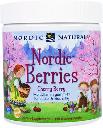 Nordic Naturals, Nordic Berries, Cherry Berry, 120 Gummy Berries ,الفيتامينات، الفيتامينات المتعددة، غوميس الفيتامينات