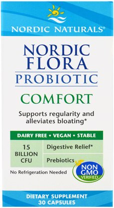 Nordic Naturals, Nordic Flora Probiotic, Comfort, 30 Capsules ,المكملات الغذائية، البروبيوتيك، استقرت البروبيوتيك