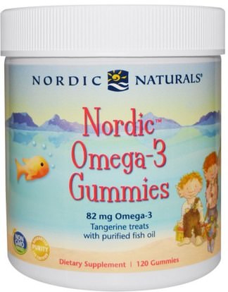 Nordic Naturals, Nordic Omega-3 Gummies, Tangerine Treats, 120 Gummies ,Herb-sa