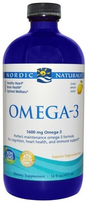 Nordic Naturals, Omega-3, Lemon, 1560 mg, 16 fl oz (473 ml) ,Herb-sa