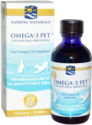 Nordic Naturals, Omega-3 Pet, Cats and Small Breed Dogs, 2 fl oz (60 ml) ,رعاية الحيوانات الأليفة، إيفاس للحيوانات الاليفة