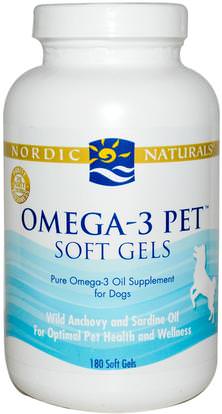 Nordic Naturals, Omega-3 Pet, Soft Gels, for Dogs, 180 Soft Gels ,رعاية الحيوانات الأليفة، إيفاس للحيوانات الاليفة