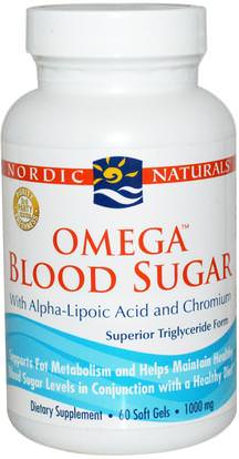 Nordic Naturals, Omega Blood Sugar, 1000 mg, 60 Soft Gels ,الصحة، نسبة السكر في الدم