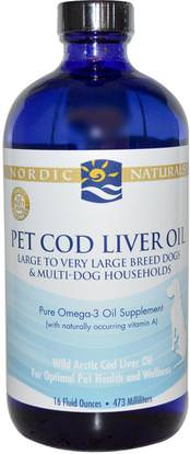 Nordic Naturals, Pet Cod Liver Oil, 16 fl oz (473 ml) ,رعاية الحيوانات الأليفة، إيفاس للحيوانات الاليفة