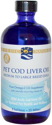 Nordic Naturals, Pet Cod Liver Oil, 8 fl oz (237 ml) ,رعاية الحيوانات الأليفة، إيفاس للحيوانات الاليفة