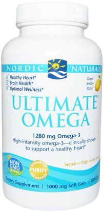 Nordic Naturals, Ultimate Omega, Lemon, 1000 mg, 120 Soft Gels ,Herb-sa