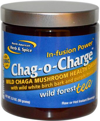 North American Herb & Spice Co., Chag-O-Charge, Wild Forest Tea, 3.2 oz (90 g) ,الطعام، شاي الأعشاب، الفطر الطبي