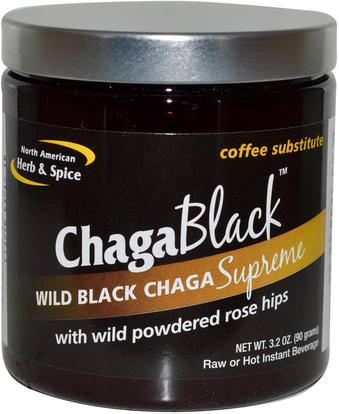 North American Herb & Spice Co., ChagaBlack, Coffee Substitute, 3.2 oz (90 g) ,المكملات الغذائية، الفطر الطبية، الفطر تشاغا، مساحيق الفطر
