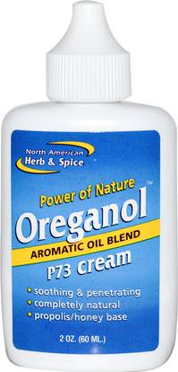North American Herb & Spice Co., Oreganol, P73 Cream, 2 oz (60 ml) ,المكملات الغذائية، منتجات النحل، دنج النحل، الصحة، المرأة، الجلد