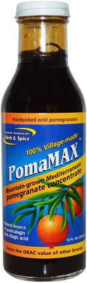 North American Herb & Spice Co., PomaMax, Mountain-Grown Mediterranean Pomegranate Concentrate, 12 fl oz (355 ml) ,المكملات الغذائية، مقتطفات الفاكهة