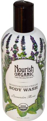 Nourish Organic, Body Wash, Lavender Mint, 10 fl oz (295 ml) ,حمام، الجمال، هلام الاستحمام