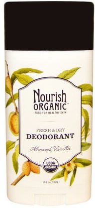 Nourish Organic, Fresh & Dry Deodorant, Almond Vanilla, 2.2 oz (62 g) ,حمام، الجمال، مزيل العرق