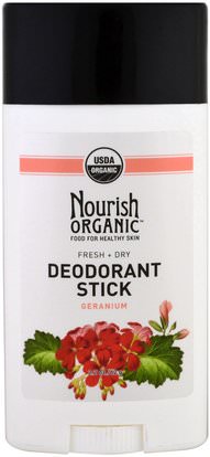 Nourish Organic, Organic Deodorant Stick, Fresh and Dry, Geranium, 2.2 oz (62 g) ,حمام، الجمال، مزيل العرق