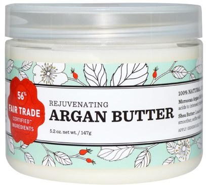 Nourish Organic, Rejuvenating Argan Butter, 5.2 oz (147 g) ,والصحة، والجلد، والزبدة الجسم، حمام، الجمال، المستحضرات أرغان والزبدة