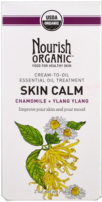 Nourish Organic, Skin Calm, Chamomile + Ylang Ylang, 2 oz (56 g) ,الجمال، مكافحة الشيخوخة