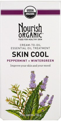 Nourish Organic, Skin Cool, Peppermint + Wintergreen, 2 oz (56 g) ,الجمال، مكافحة الشيخوخة