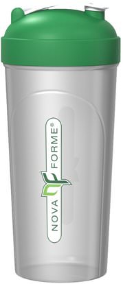 NovaForme, Leak-Proof Shaker, BPA-FREE Bottle with Vortex Mixer, 25 oz (700 ml) ,المنزل، أدوات المطبخ، لوحات الكؤوس السلطانيات، الرياضة، اللياقة البدنية زجاجات المياه شاكر الكؤوس