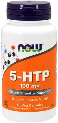 Now Foods, 5-HTP, 100 mg, 60 Veg Capsules ,المكملات الغذائية، 5-هتب، 5-هتب 100 ملغ