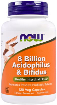 Now Foods, 8 Billion Acidophilus & Bifidus, 120 Veggie Caps ,المكملات الغذائية، البروبيوتيك، أسيدوفيلوس