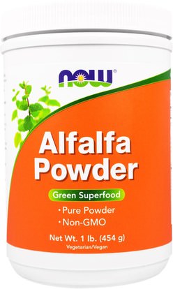 Now Foods, Alfalfa Powder, 1 lb (454 g) ,الأعشاب، البرسيم