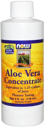 Now Foods, Aloe Vera Concentrate, 4 fl oz (118 ml) ,المكملات الغذائية، الألوة فيرا، سائل الألوة فيرا