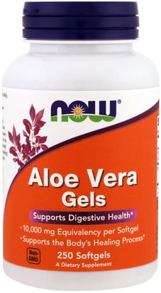 Now Foods, Aloe Vera Gels, 250 Softgels ,الصحة، الجلد، الألوة فيرا