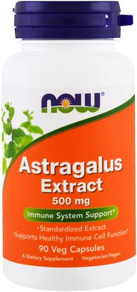 Now Foods, Astragalus Extract, 500 mg, 90 Veggie Caps ,والصحة، والانفلونزا الباردة والفيروسية، الكاحل