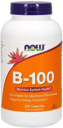 Now Foods, B-100, 250 Veg Capsules ,الفيتامينات، فيتامين ب، فيتامين ب المعقدة، فيتامين ب المعقدة 100