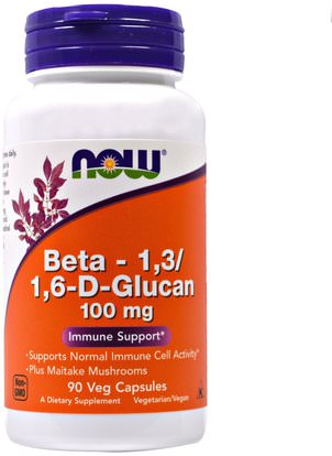 Now Foods, Beta-1,3/1,6-D-Glucan, 100 mg, 90 Veggie Caps ,المكملات الغذائية، بيتا جلوكان، الفطر الطبية، الفطر مايتاك