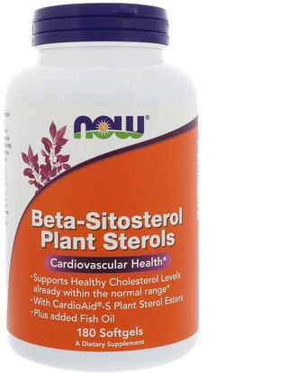 Now Foods, Beta-Sitosterol Plant Sterols, 180 Softgels ,المكملات الغذائية، بيتا سيتوستيرول