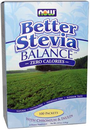 Now Foods, Better Stevia, Balance, 100 Packets, (1.1 g) Each ,الطعام، المحليات، ستيفيا