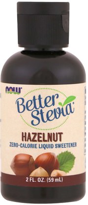 Now Foods, Better Stevia, Hazelnut, 2 fl oz (59 ml) ,الطعام، المحليات، ستيفيا