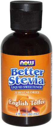 Now Foods, Better Stevia, Liquid Sweetener, English Toffee, 2 fl oz (60 ml) ,الغذاء، المحليات، ستيفيا السائل