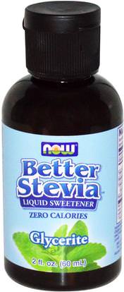 Now Foods, Better Stevia Liquid Sweetener, Glycerite, 2 fl oz (60 ml) ,الطعام، المحليات، ستيفيا