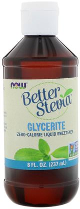 Now Foods, Better Stevia Liquid Sweetener, Glycerite, 8 fl oz (237 ml) ,الطعام، المحليات، ستيفيا
