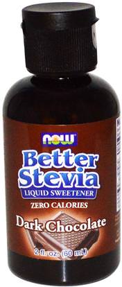 Now Foods, BetterStevia Liquid, Zero-Calorie Liquid Sweetener, Dark Chocolate, 2 fl oz (59 ml) ,الطعام، المحليات، ستيفيا
