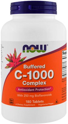 Now Foods, Buffered C-1000 Complex, 180 Tablets ,الفيتامينات، فيتامين ج، فيتامين ج مخزنة