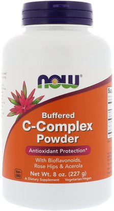 Now Foods, Buffered C-Complex Powder, 8 oz (227 g) ,الفيتامينات، فيتامين ج، الوركين الوردية