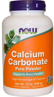 Now Foods, Calcium Carbonate Powder, 12 oz (340 g) ,المكملات الغذائية، المعادن، كربونات الكالسيوم