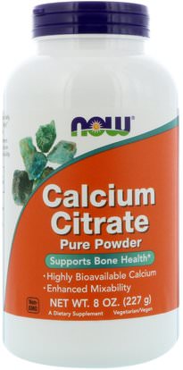 Now Foods, Calcium Citrate, Pure Powder, 8 oz (227 g) ,المكملات الغذائية، المعادن، سيترات الكالسيوم