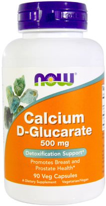Now Foods, Calcium D-Glucarate, 500 mg, 90 Veggie Caps ,والملاحق، والمعادن، والكالسيوم د غلوكاريت