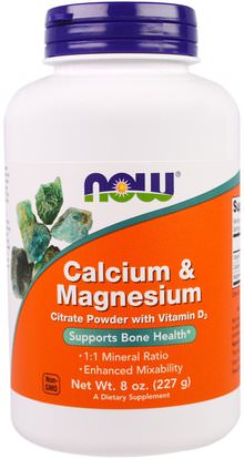 Now Foods, Calcium & Magnesium, 8 oz (227 g) ,الفيتامينات، فيتامين d3، المكملات الغذائية، المعادن، الكالسيوم والمغنيسيوم