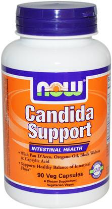 Now Foods, Candida Support, 90 Veg Capsules ,المكملات الغذائية، حمض الكابريليك، التخلص من السموم