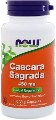 Now Foods, Cascara Sagrada, 450 mg, 100 Veg Capsules ,الأعشاب، كاسكارا، ساغرادا